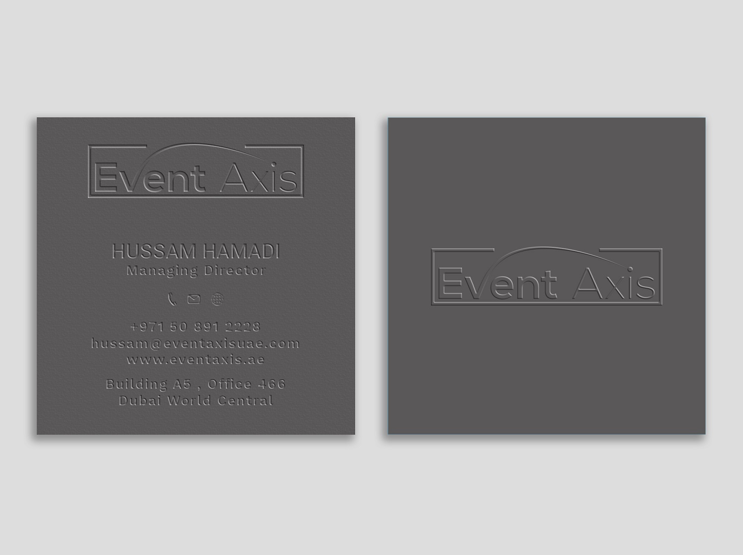 Diseño de Tarjeta de Presentación por Tripti Ranjan Gain para Event Axis | Diseño #18899578