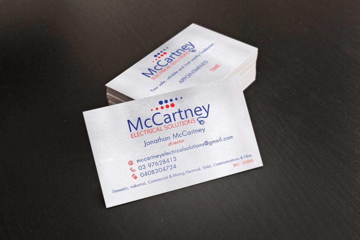 Business Card Design by Ron Mickey for McCartney Electrical Solutions Pty Ltd | Design #2851496