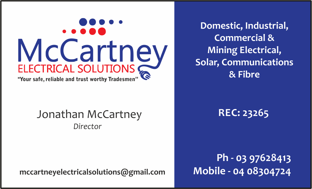 Business Card Design by David Mendez Fernandez for McCartney Electrical Solutions Pty Ltd | Design #2840194