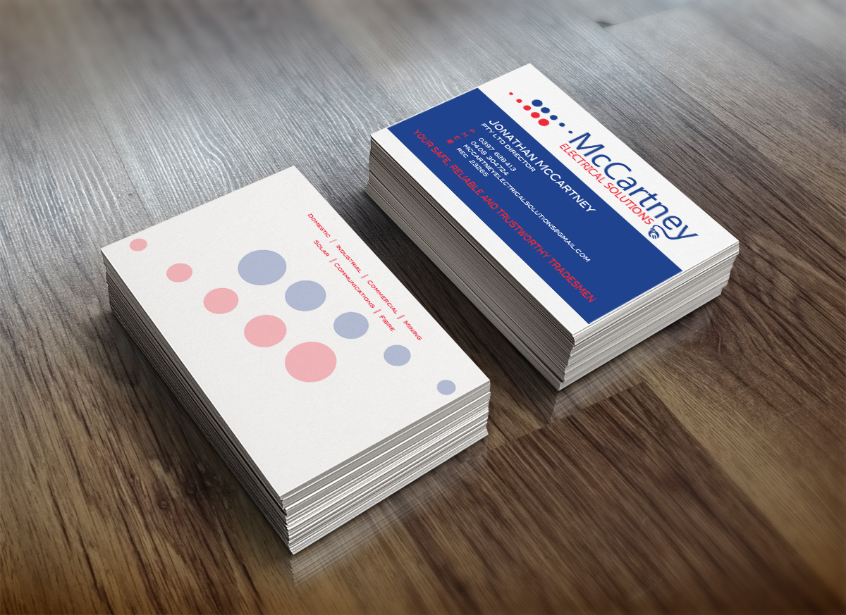 Business Card Design by 100percentcreative for McCartney Electrical Solutions Pty Ltd | Design #2839643