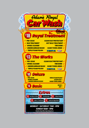Menu board for car wash | Design de Panneau par Alexandar