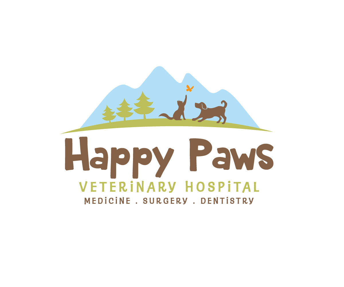 Logo Design by renderman for happy paws veterinary hospital | Design #19504011