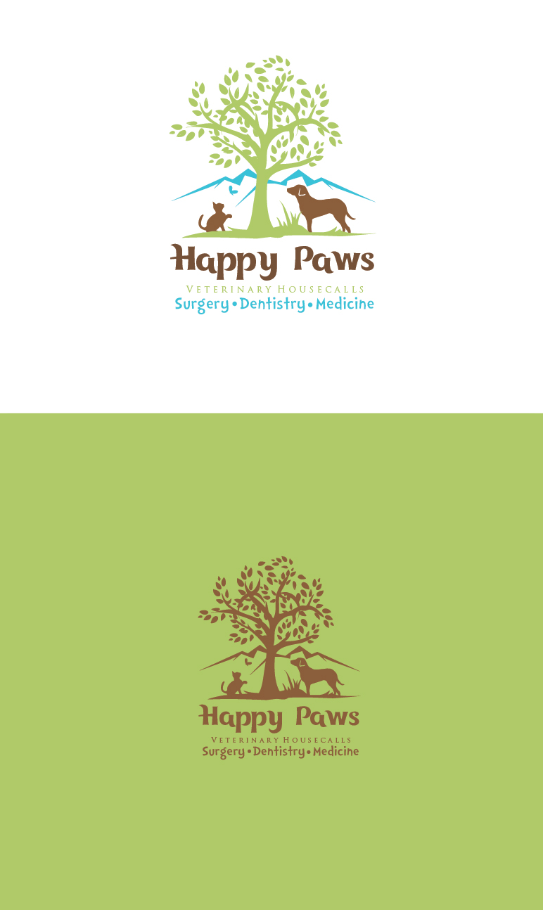 Logo Design by sloggi for happy paws veterinary hospital | Design #19450537