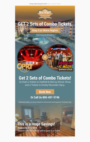 Email Marketing Design by karina Bertarione for Smoky Mountain Resorts | Design: #18920417