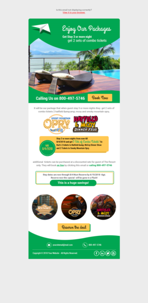 Email Marketing Design by Dabashes Adhikery for Smoky Mountain Resorts | Design: #18922282