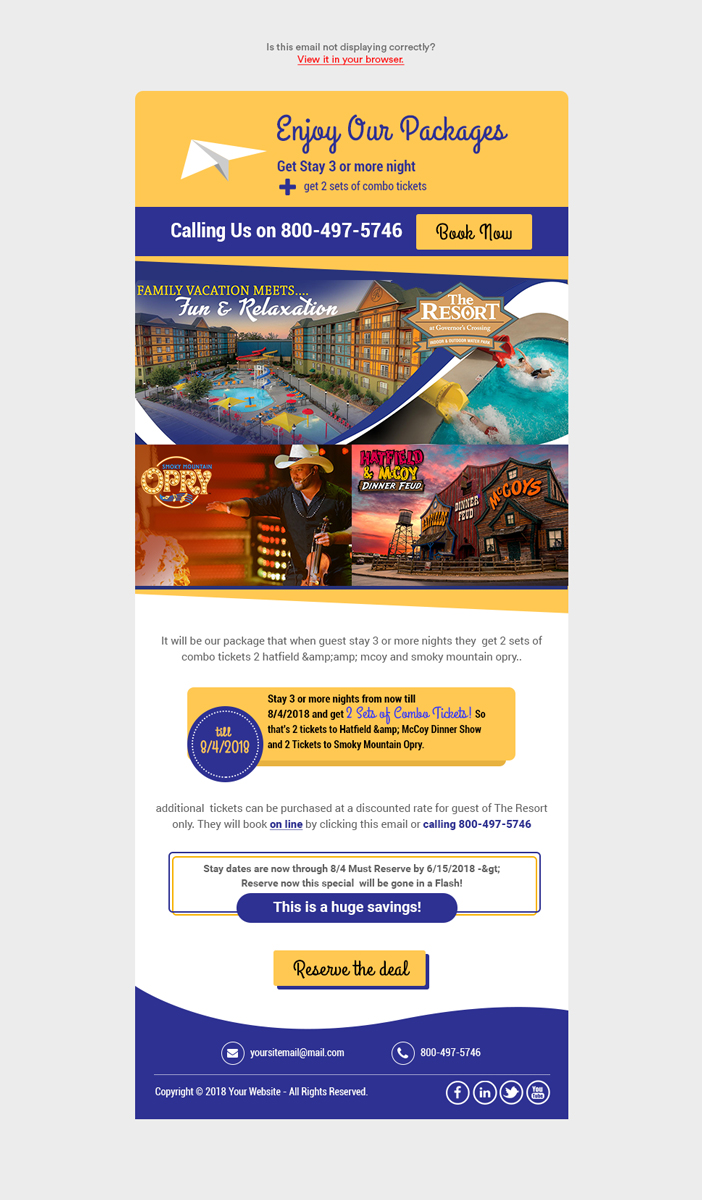 Email Marketing Design by Dabashes Adhikery for Smoky Mountain Resorts | Design #18922451