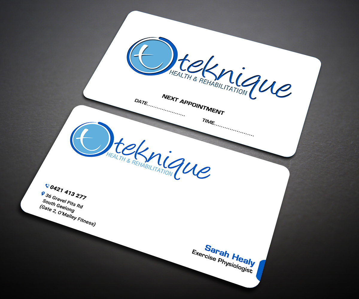 Business Card Design by Designers Hub for Teknique Health & Rehabilitation | Design #19003893