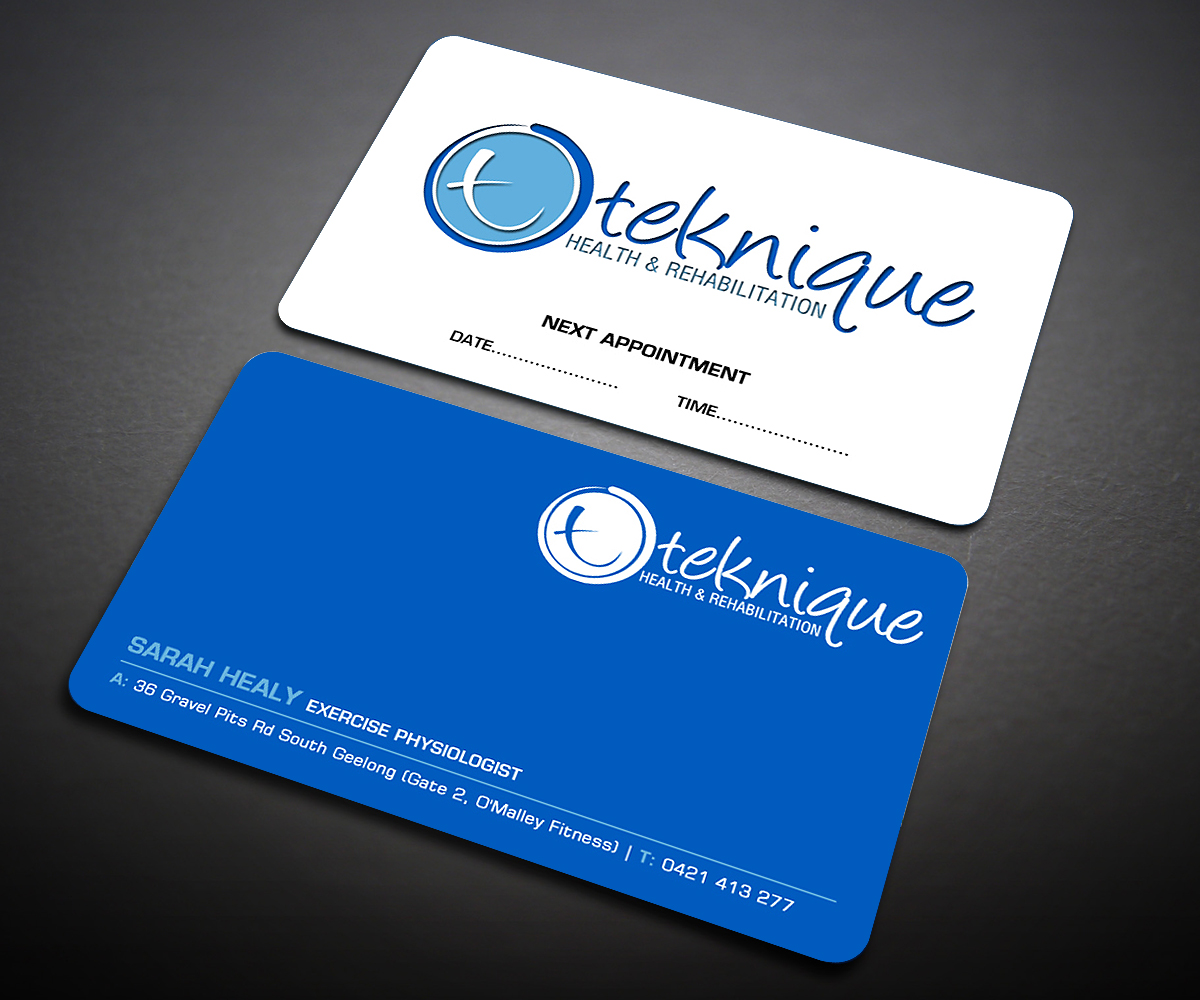 Business Card Design by Designers Hub for Teknique Health & Rehabilitation | Design #19004039