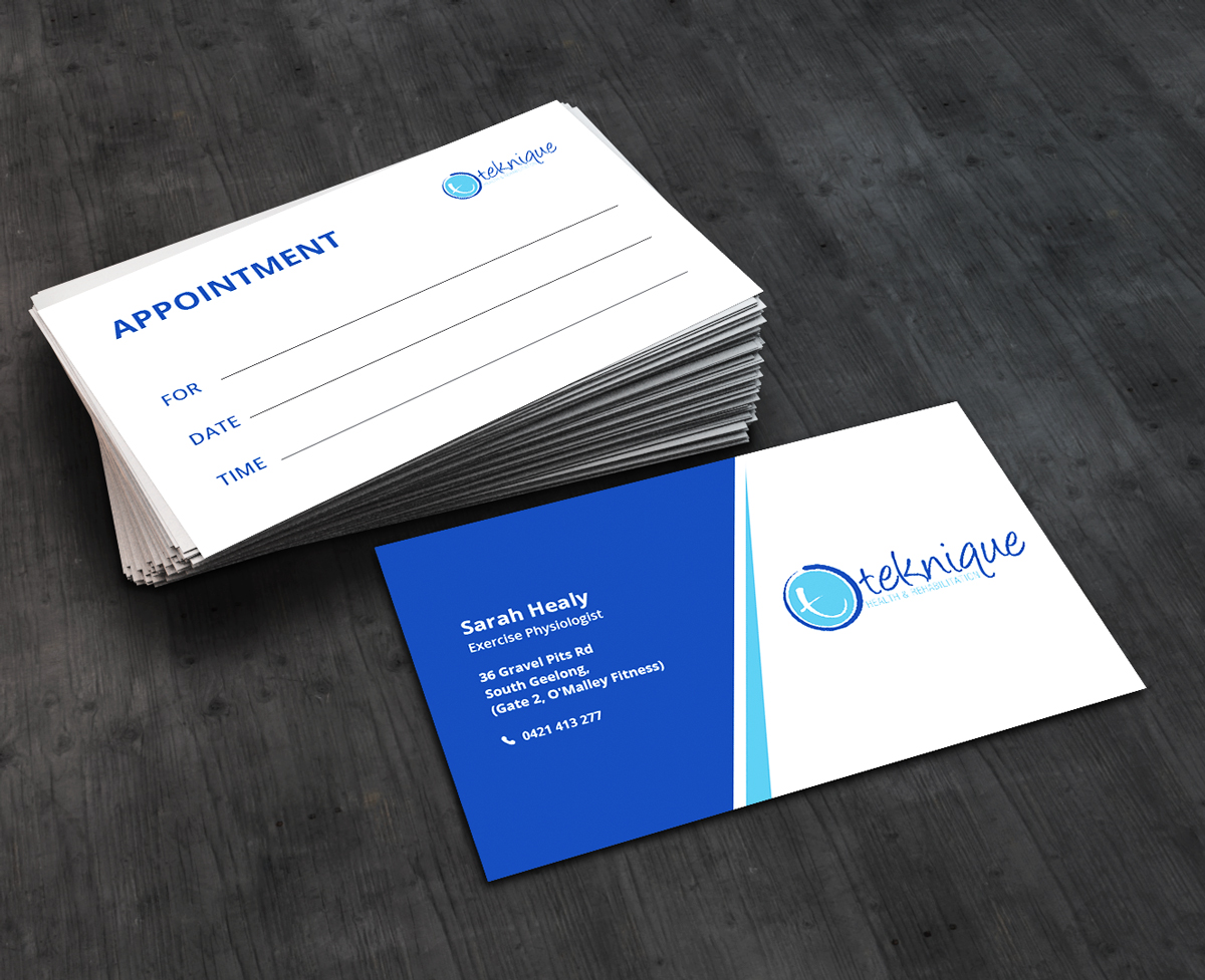 Visitenkarten-Design von AbyJohns für Teknique Health & Rehabilitation | Design #19001259