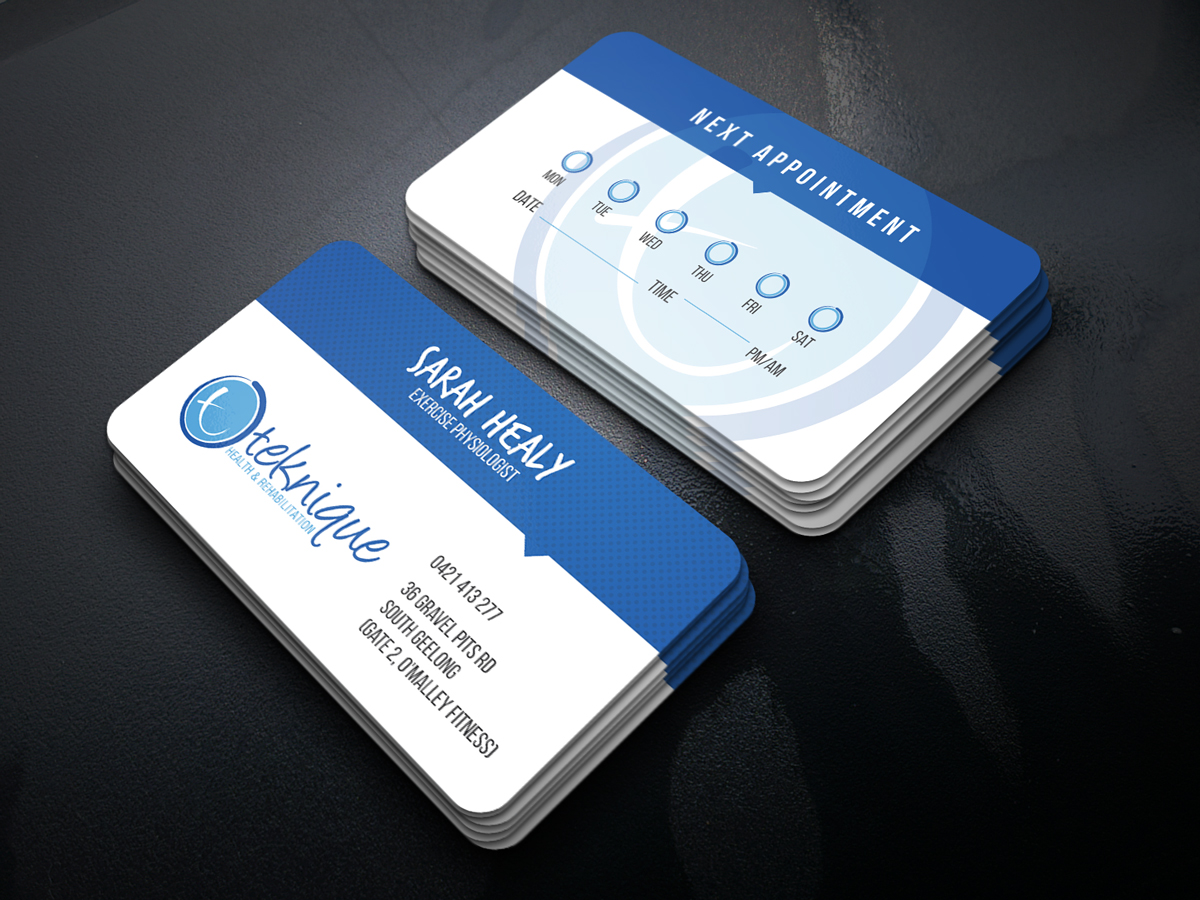 Visitenkarten-Design von JK18 für Teknique Health & Rehabilitation | Design #19008049