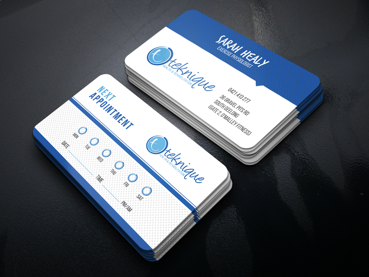 Business Card Design by JK18 for Teknique Health & Rehabilitation | Design #19008720