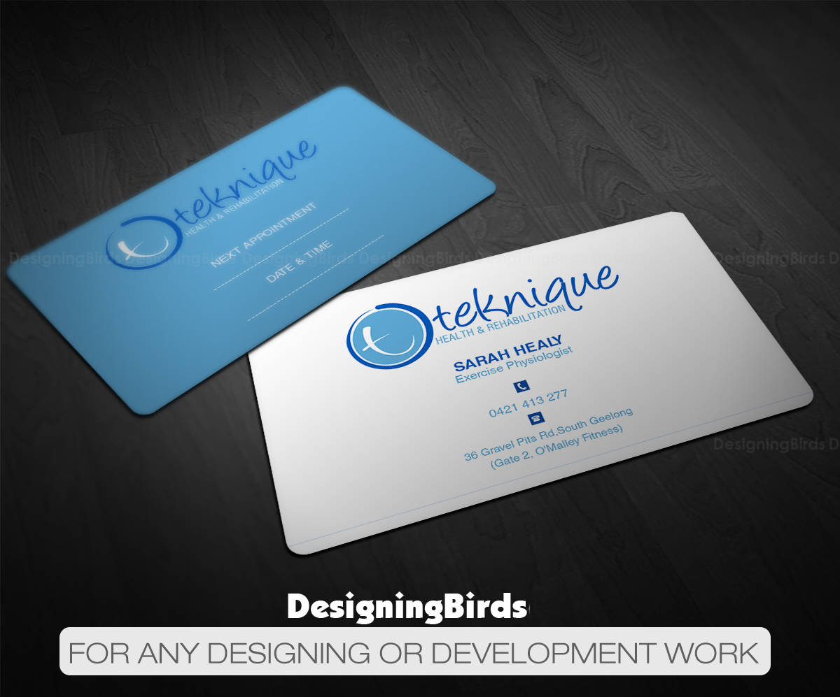 Diseño de Tarjeta de Presentación por Designing Birds para Teknique Health & Rehabilitation | Diseño #19002063