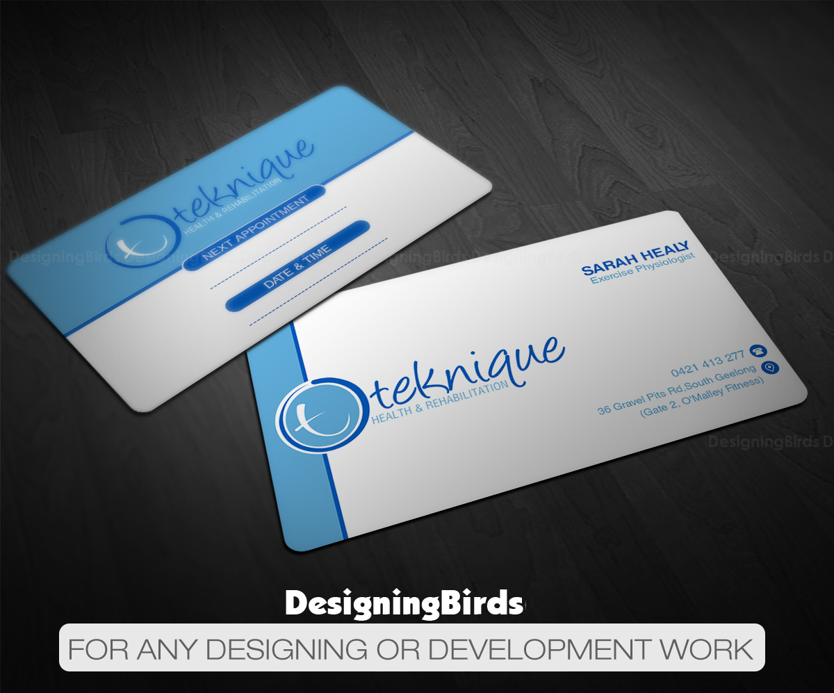 Diseño de Tarjeta de Presentación por Designing Birds para Teknique Health & Rehabilitation | Diseño #19003396