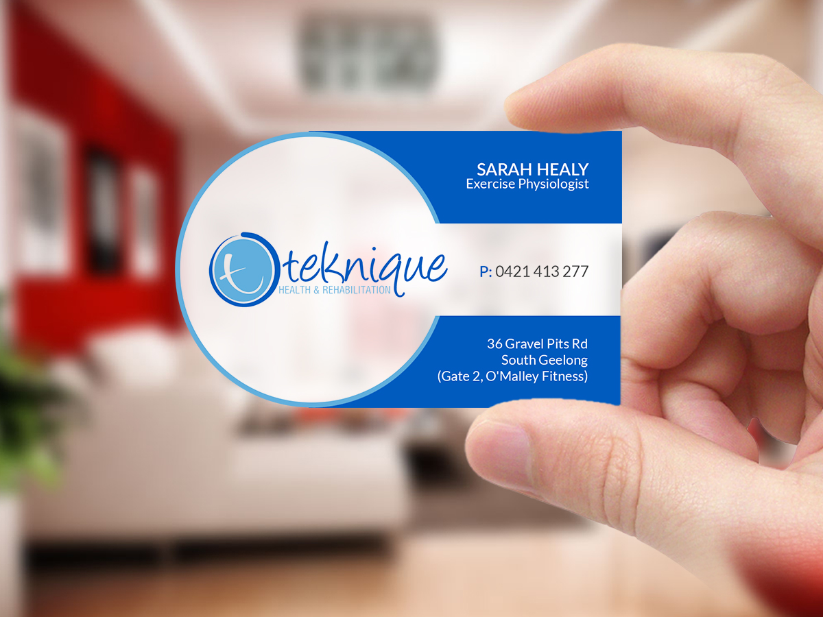 Business Card Design by Creations Box 2015 for Teknique Health & Rehabilitation | Design #19003938