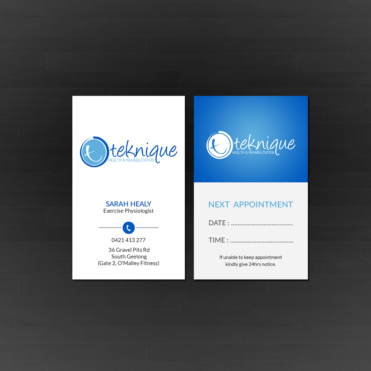Business Card Design by Creations Box 2015 for Teknique Health & Rehabilitation | Design #19003940