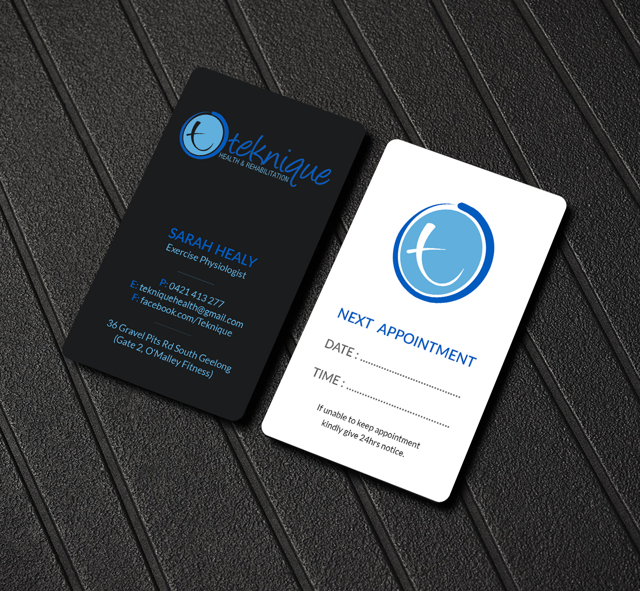 Business Card Design by Creations Box 2015 for Teknique Health & Rehabilitation | Design #19015808