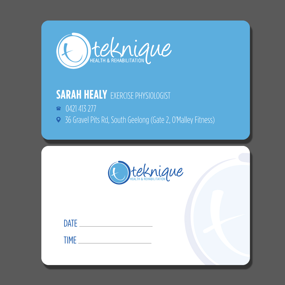 Diseño de Tarjeta de Presentación por Shradha para Teknique Health & Rehabilitation | Diseño #19001061