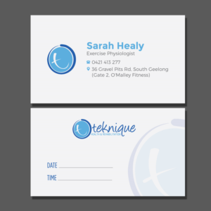Business Card Design by Shradha for Teknique Health & Rehabilitation | Design: #19001064