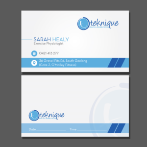 Business Card Design by Shradha for Teknique Health & Rehabilitation | Design: #19001079