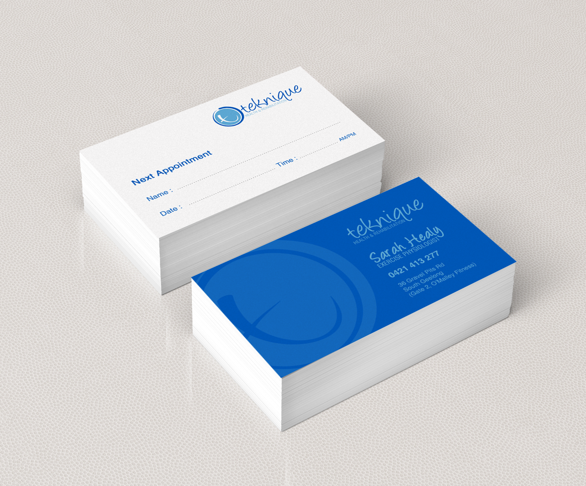 Diseño de Tarjeta de Presentación por chandrayaan.creative para Teknique Health & Rehabilitation | Diseño #19007025