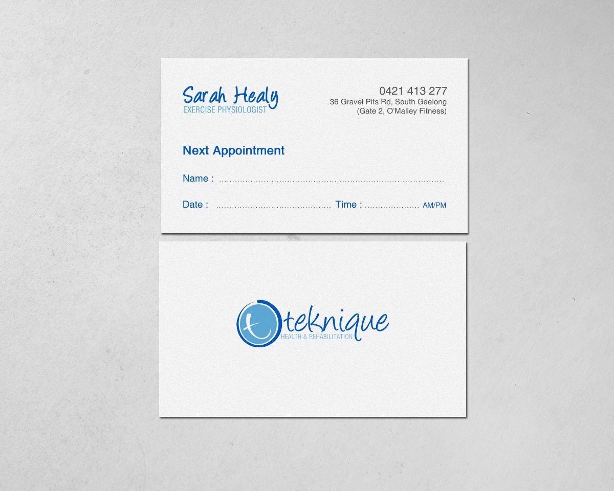 Visitenkarten-Design von chandrayaan.creative für Teknique Health & Rehabilitation | Design #19007882