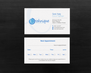 Business Card Design by chandrayaan.creative for Teknique Health & Rehabilitation | Design: #19011020