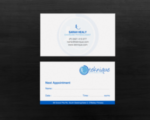 Business Card Design by chandrayaan.creative for Teknique Health & Rehabilitation | Design: #19011029
