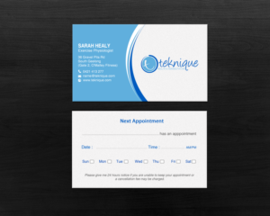 Business Card Design by chandrayaan.creative for Teknique Health & Rehabilitation | Design: #19011034