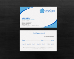 Business Card Design by chandrayaan.creative for Teknique Health & Rehabilitation | Design: #19011036