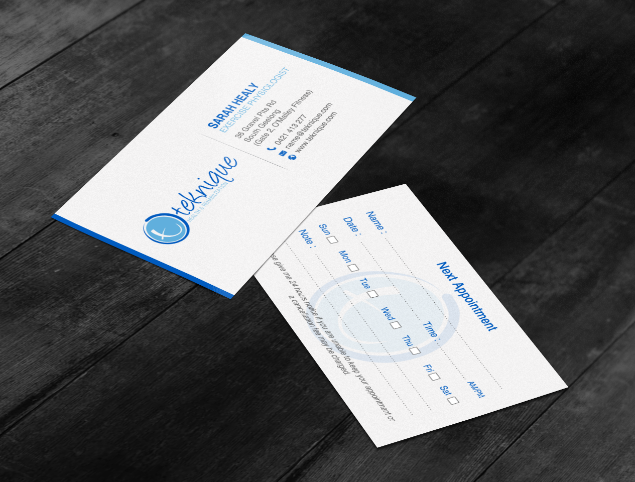 Visitenkarten-Design von chandrayaan.creative für Teknique Health & Rehabilitation | Design #19011944