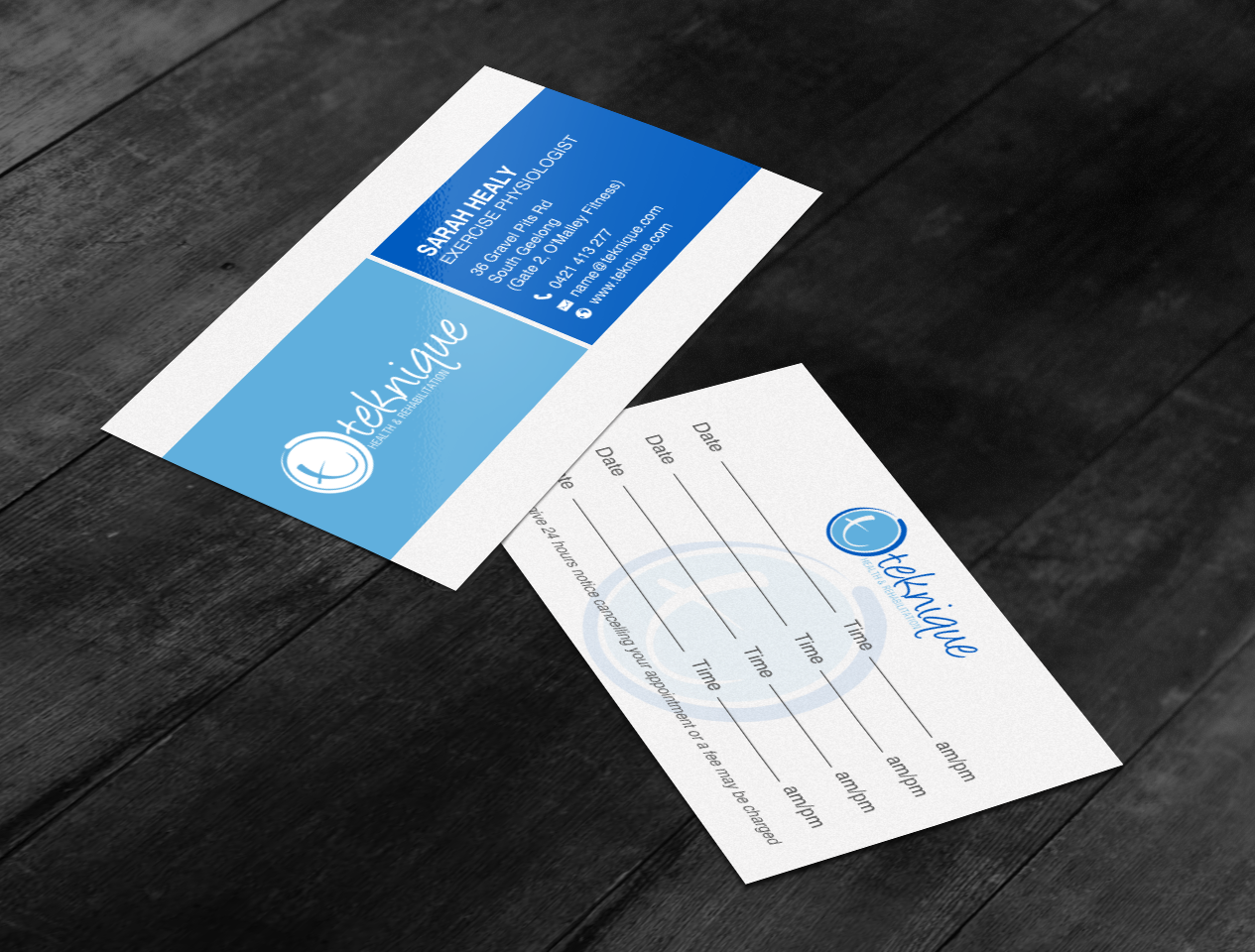Design de Carte de Visite par chandrayaan.creative pour Teknique Health & Rehabilitation | Design #19011946