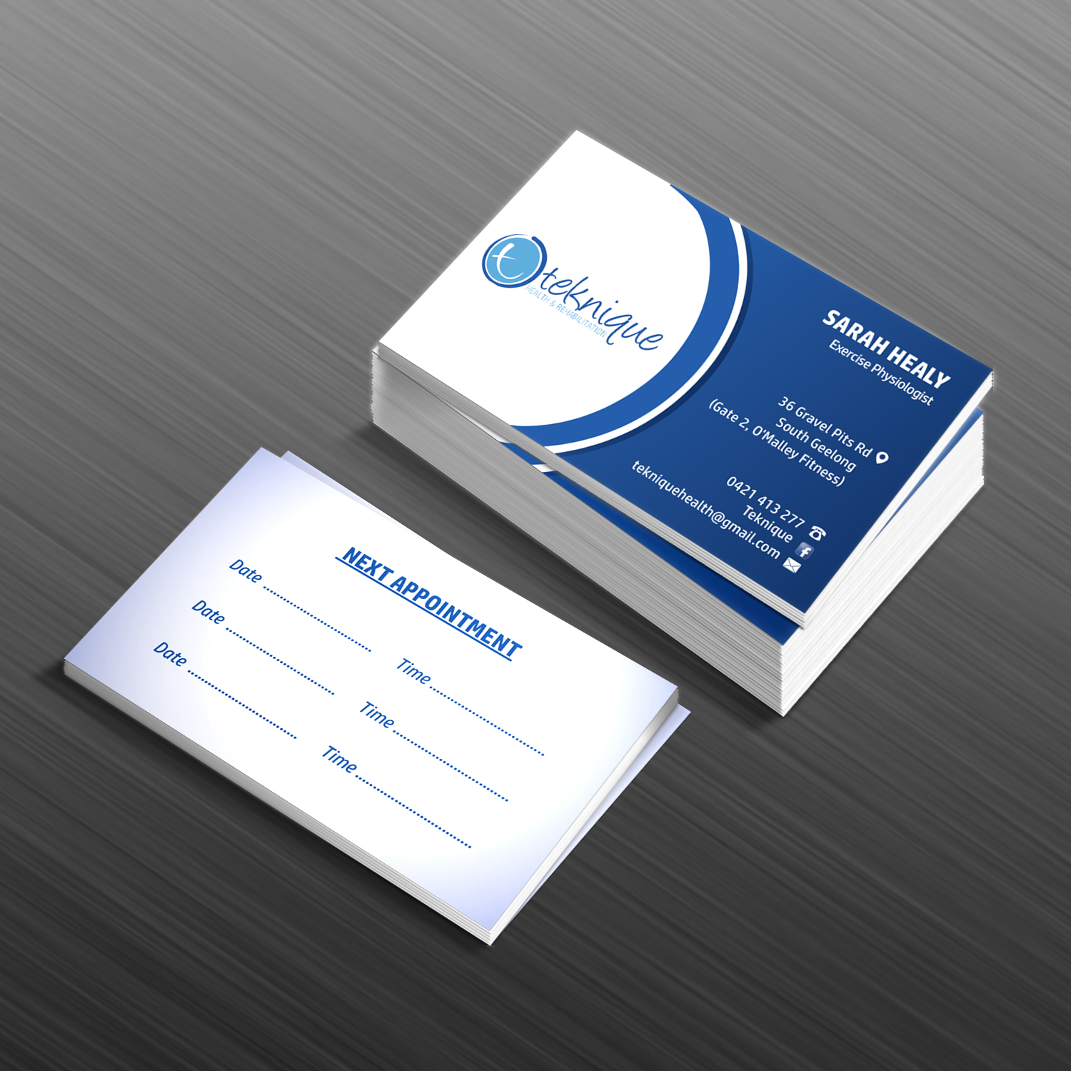 Diseño de Tarjeta de Presentación por Creative Jiniya para Teknique Health & Rehabilitation | Diseño #19014095