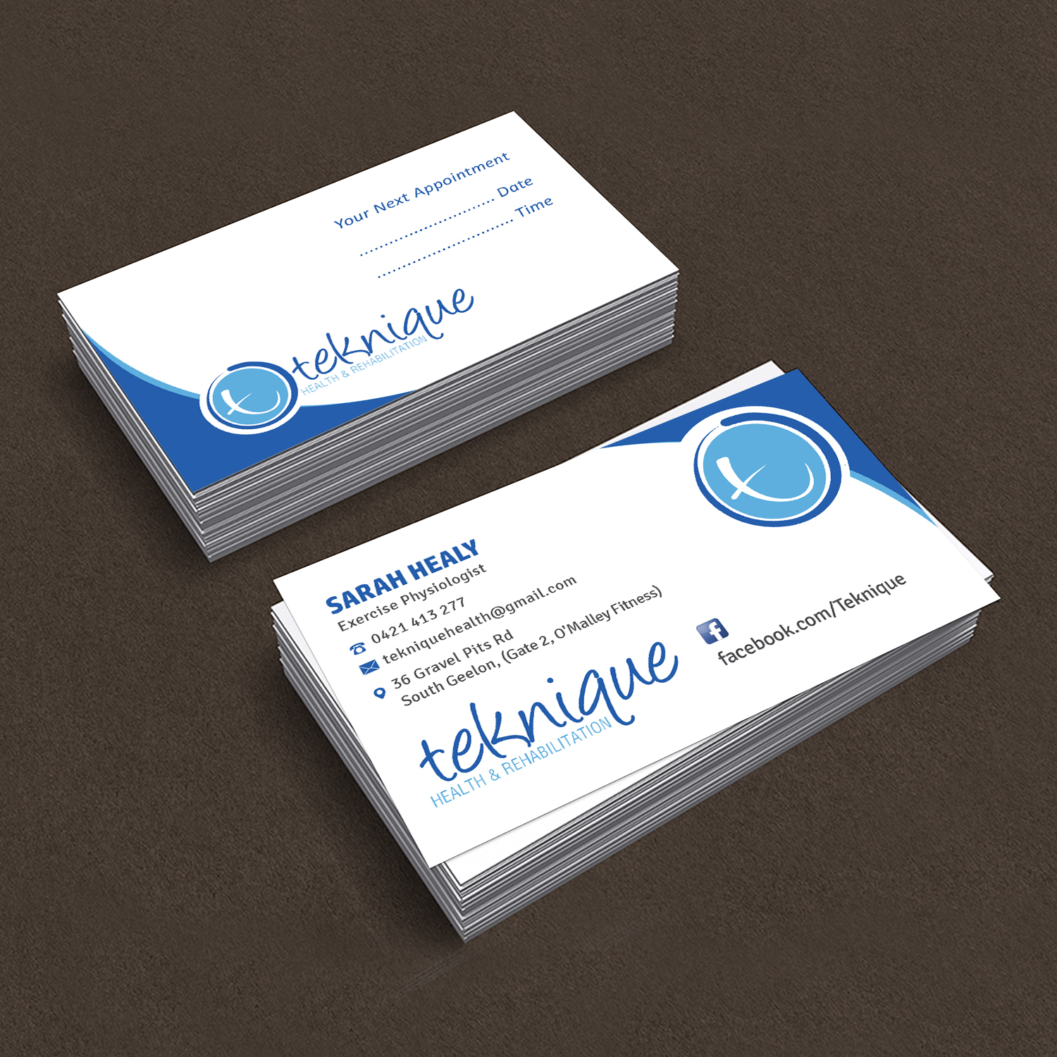 Diseño de Tarjeta de Presentación por Creative Jiniya para Teknique Health & Rehabilitation | Diseño #19014096