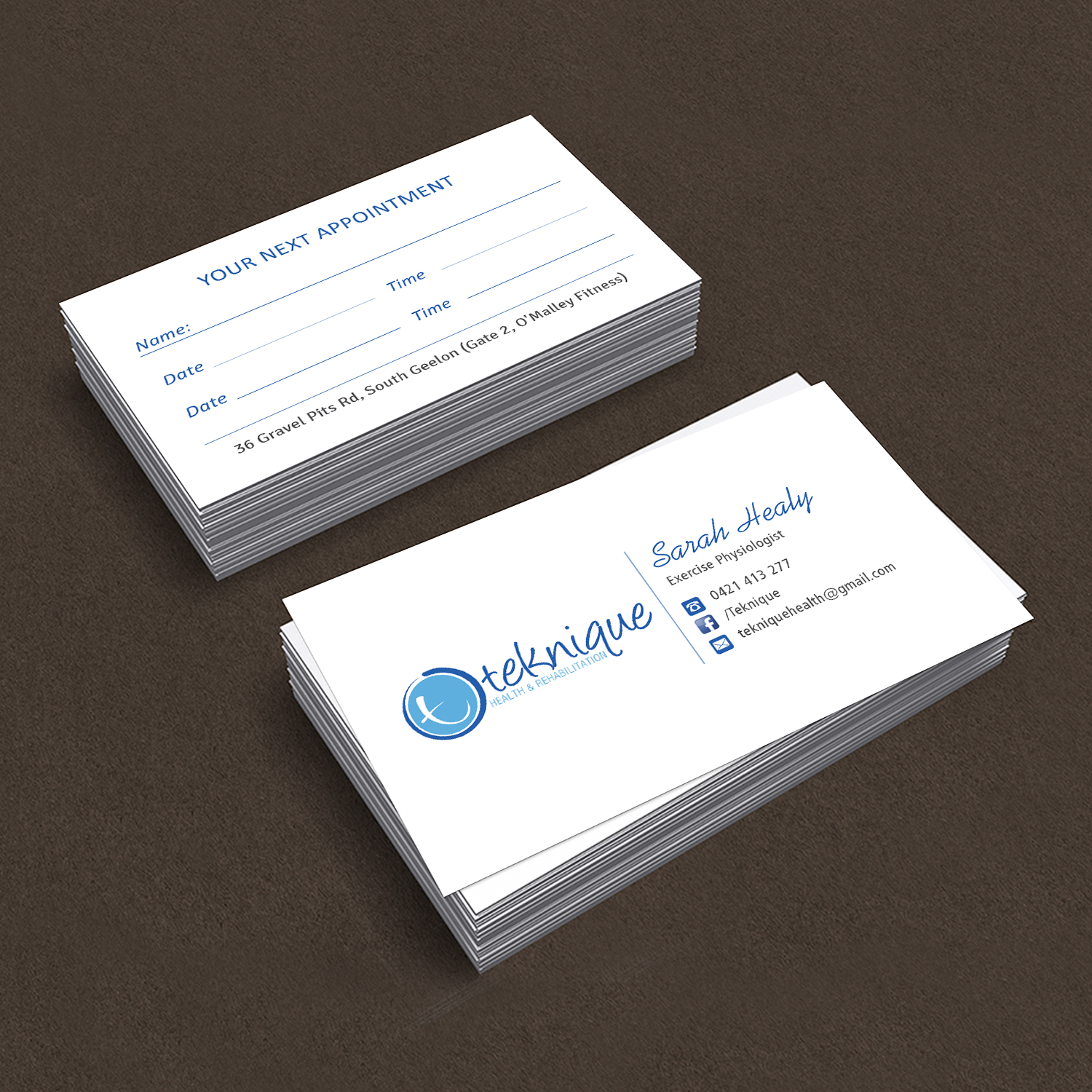 Business Card Design by Creative Jiniya for Teknique Health & Rehabilitation | Design #19021730