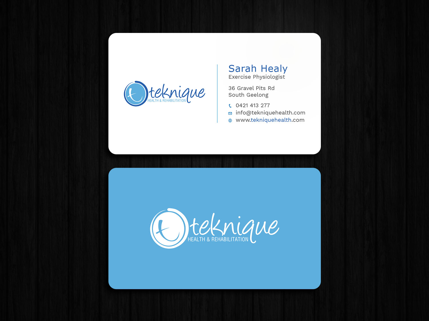 Business Card Design by Tripti Ranjan Gain for Teknique Health & Rehabilitation | Design #19001135