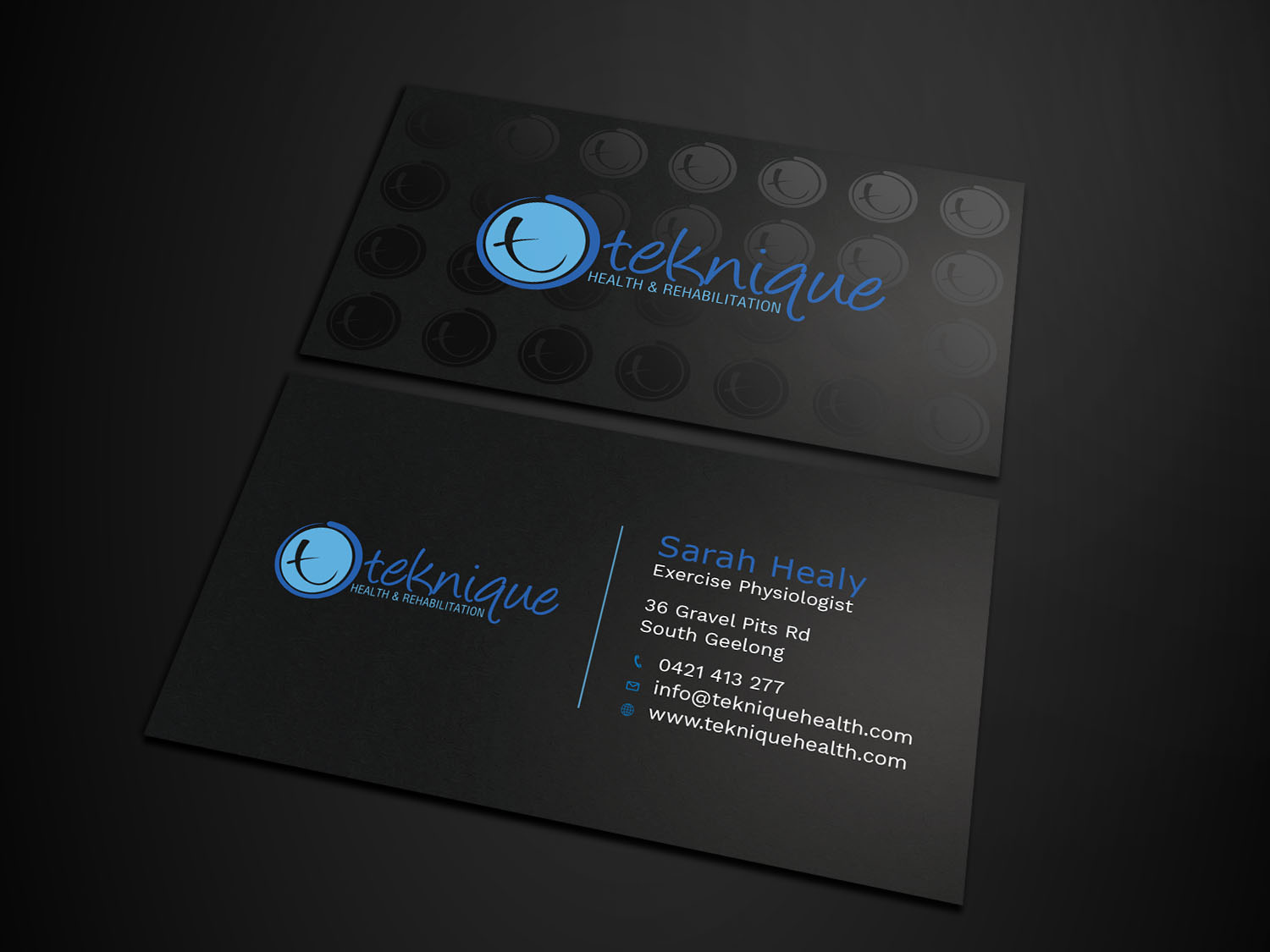 Business Card Design by Tripti Ranjan Gain for Teknique Health & Rehabilitation | Design #19001159