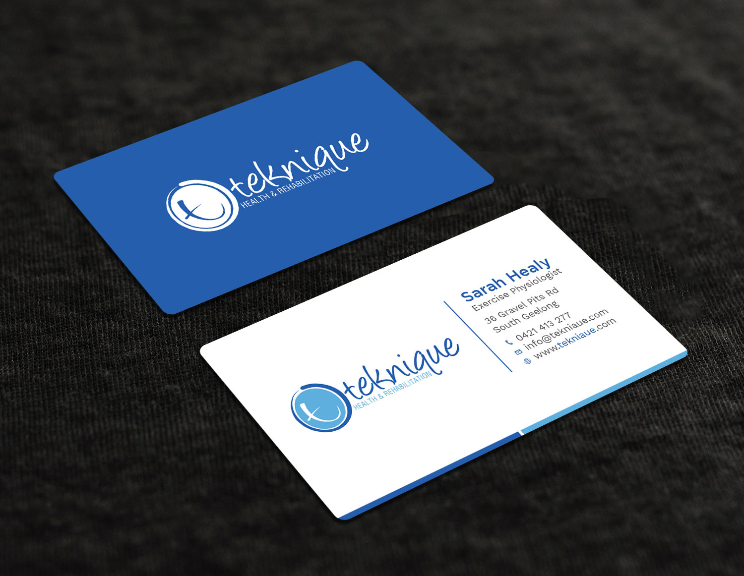 Business Card Design by Tripti Ranjan Gain for Teknique Health & Rehabilitation | Design #19007070