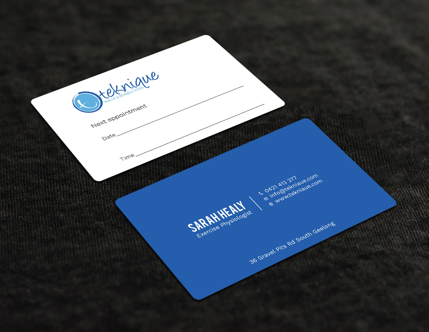 Business Card Design by Tripti Ranjan Gain for Teknique Health & Rehabilitation | Design #19007115