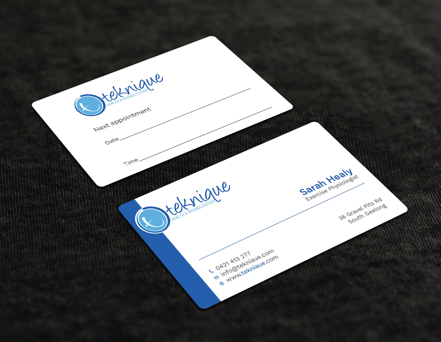 Visitenkarten-Design von Tripti Ranjan Gain für Teknique Health & Rehabilitation | Design #19007127