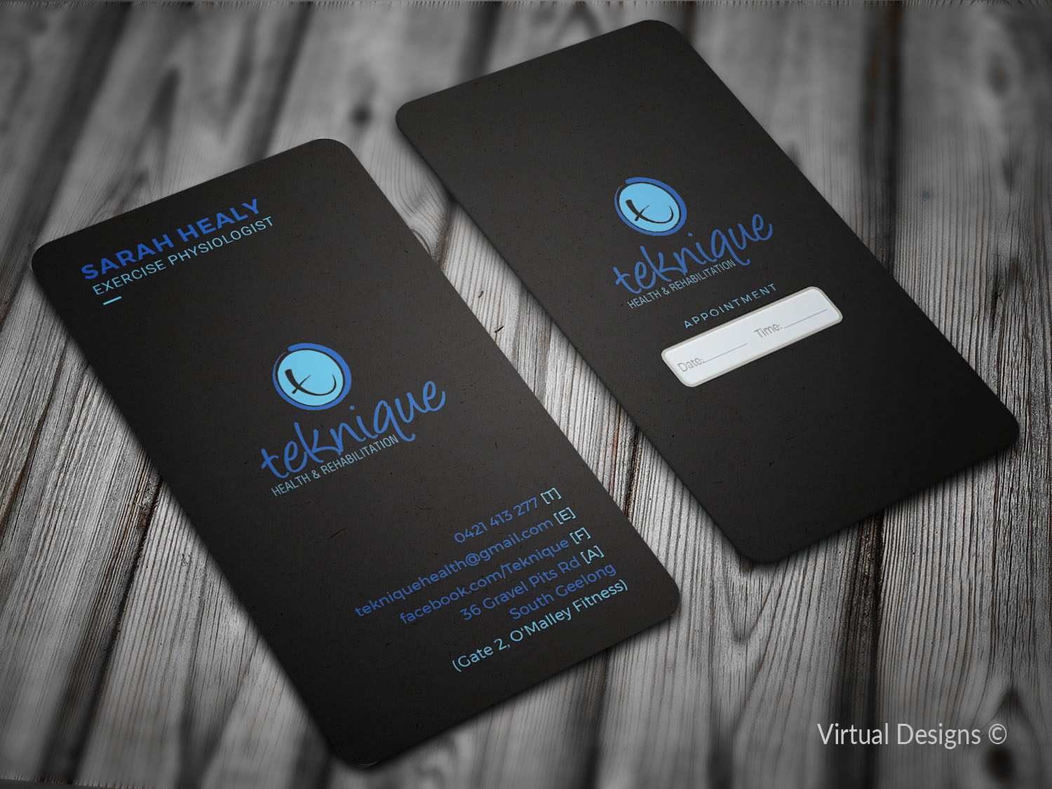Visitenkarten-Design von SyncFuse™ Solutions für Teknique Health & Rehabilitation | Design #19020034