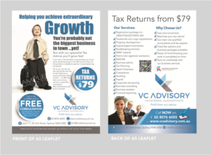 Accounting & Tax firm needs 2-sided A5 sided advertising flyer | Flyer Design by the artworks