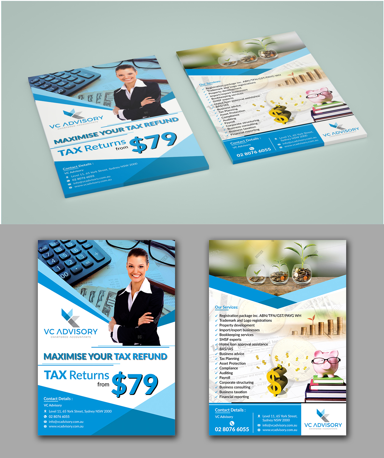Flyer Design by ecorokerz for VC Advisory Pty Ltd | Design #18951328