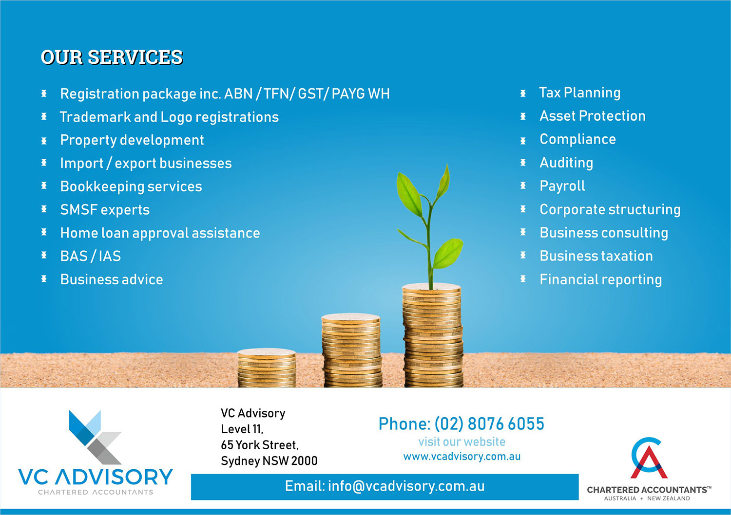 Flyer Design by GOPZ for VC Advisory Pty Ltd | Design #18983148