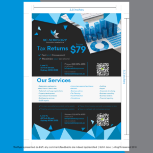 Accounting & Tax firm needs 2-sided A5 sided advertising flyer | Flyer Design by Riv.