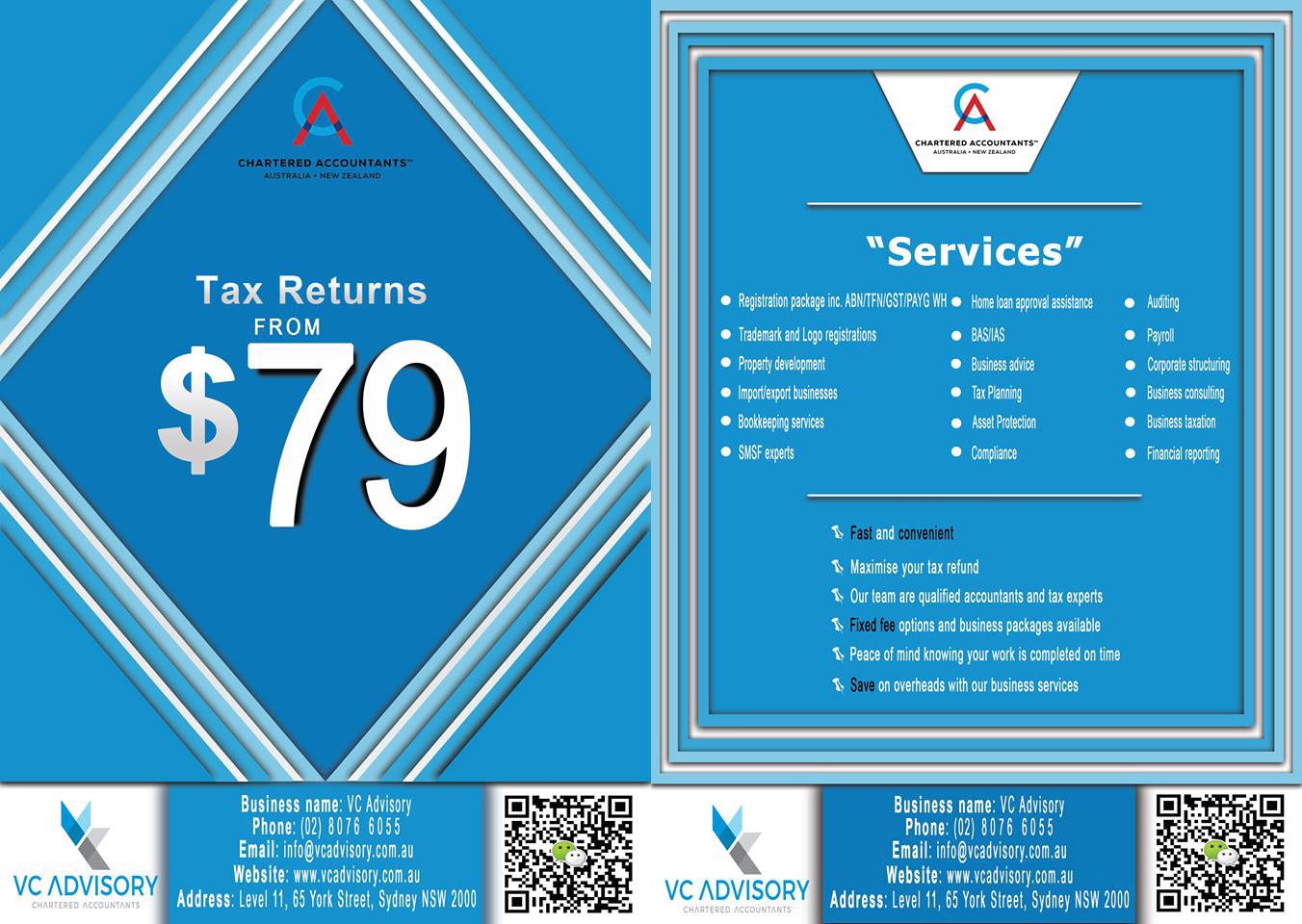 Diseño de Flyer por Thanh Huu 3 para VC Advisory Pty Ltd | Diseño #18977729