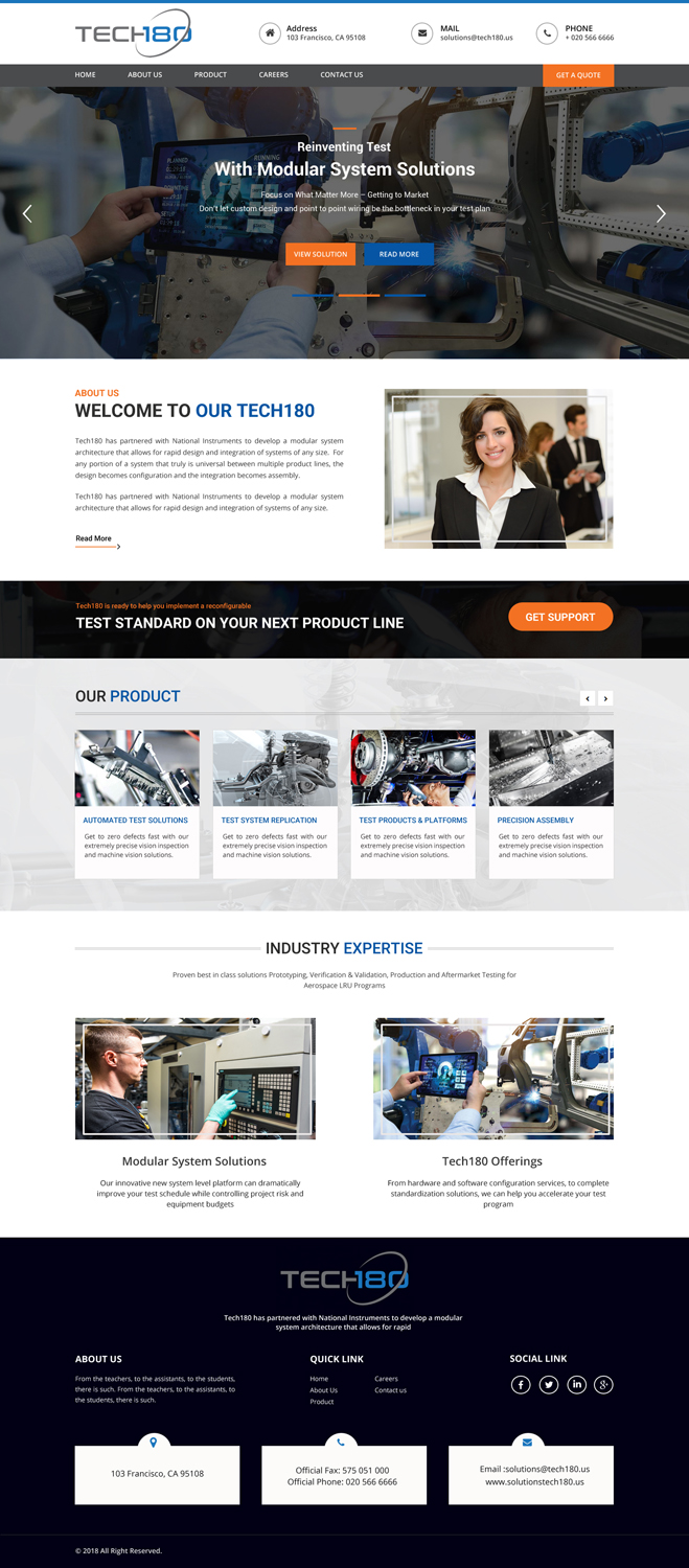 Diseño Web por Dream Logo Design para Tech180 | Diseño #19060201