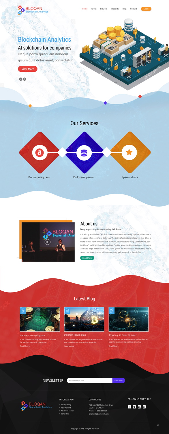 Wordpress Design by pb for Bloqan | Design #18940240