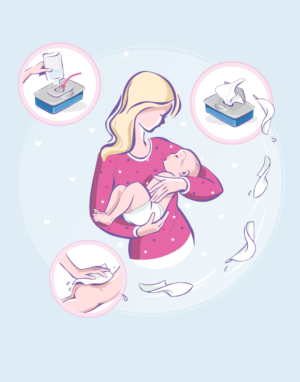 Cute illustrated drawings for baby care product | Graphic Design by julia.gnedina