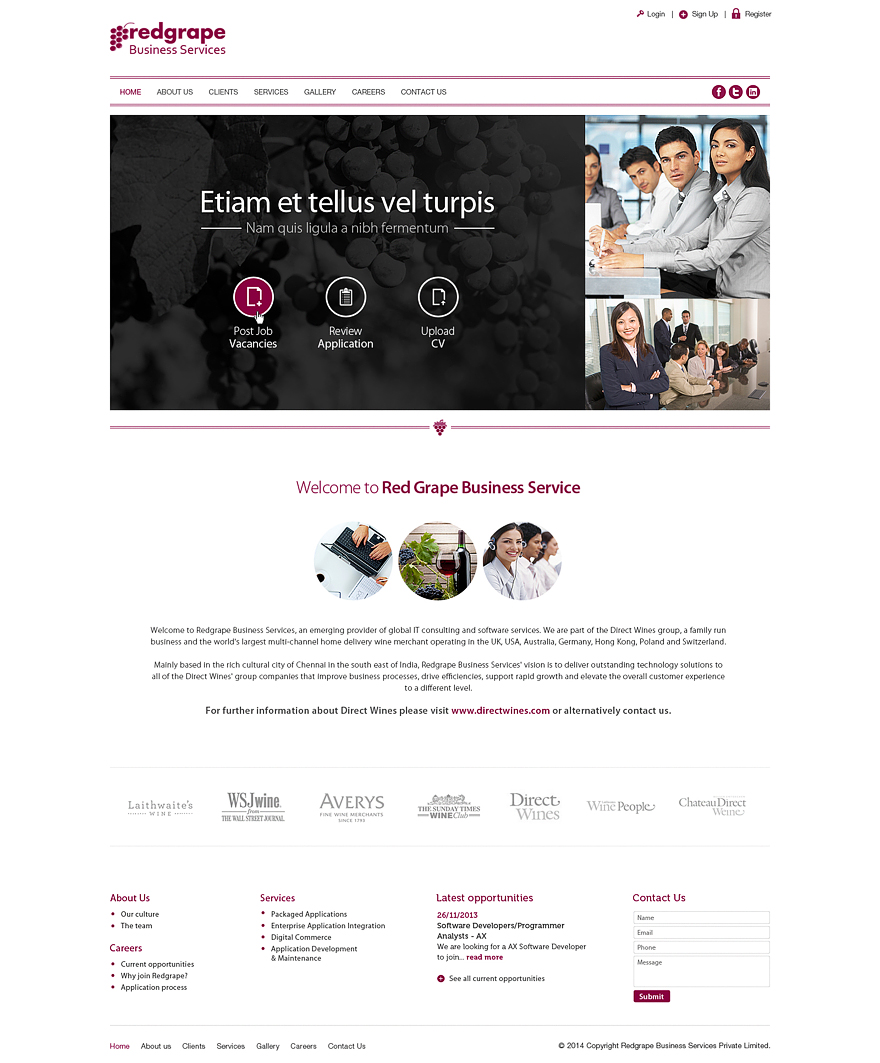 Web-Design von Latest Design Ideas für Redgrape Business Services | Design #3050020