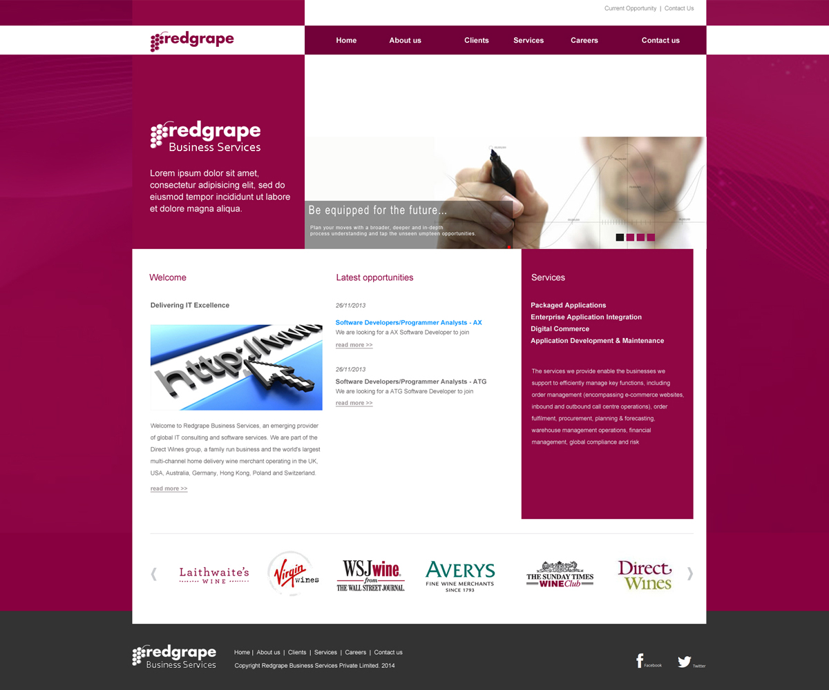 Web Design by aarsita for Redgrape Business Services | Design #2962580